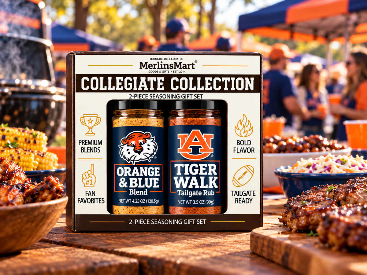 Auburn Orange and Blue and Tiger Walk 2-flavor gift box at a tailgate