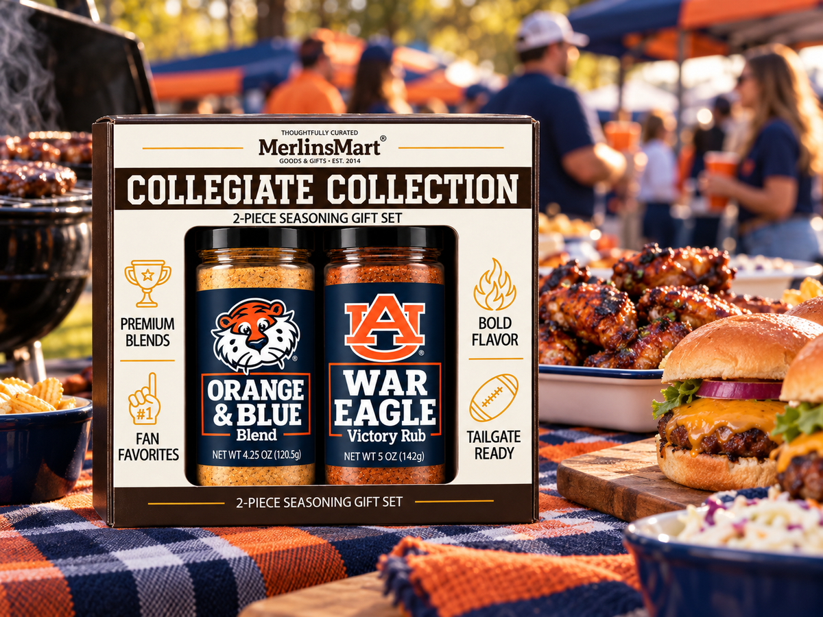 Auburn War Eagle and Orange and Blue 2-flavor gift box at a tailgate