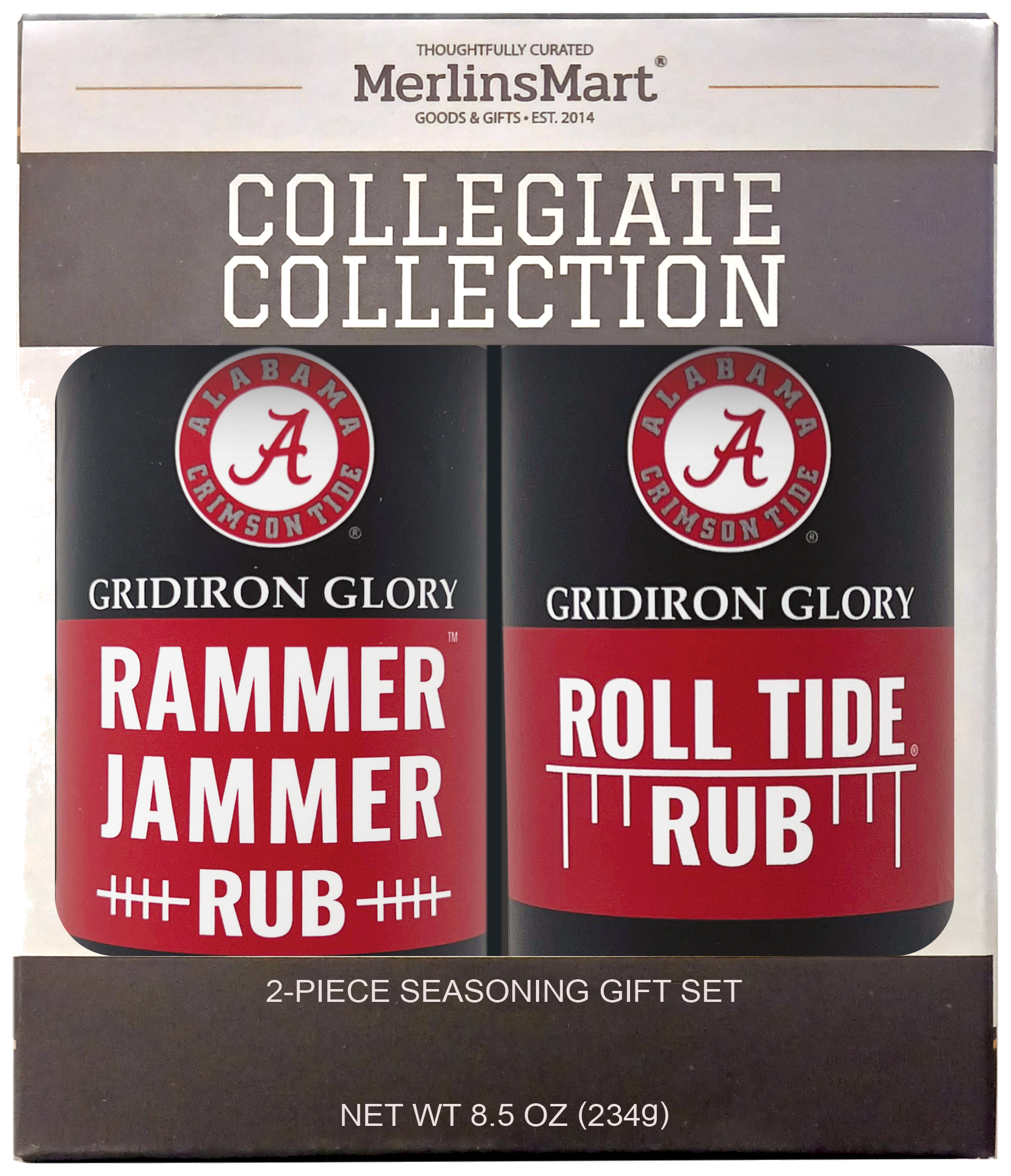 Alabama 2-Flavor Collegiate Collection gift set, cutout on transparent background