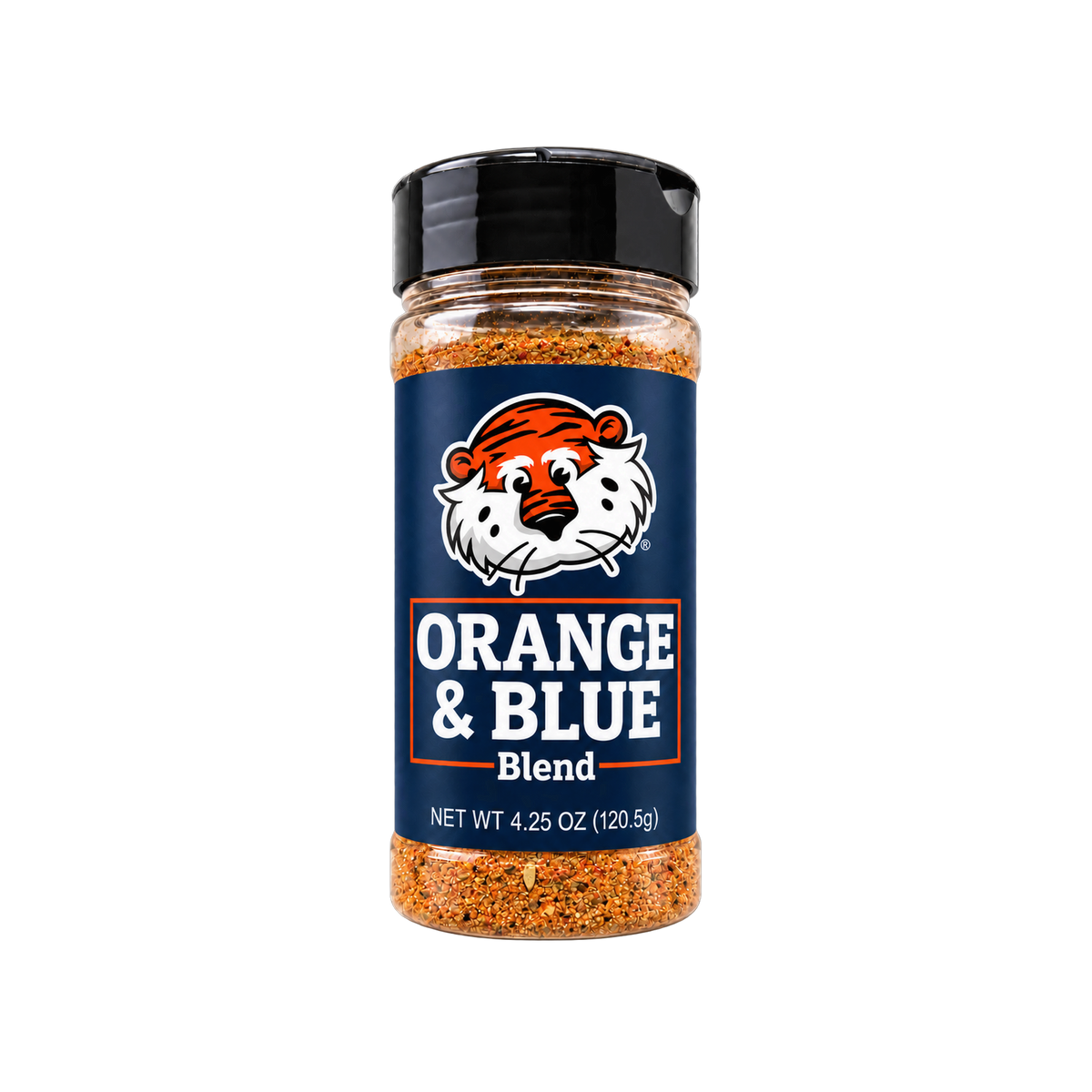 Auburn Orange and Blue Blend seasoning jar