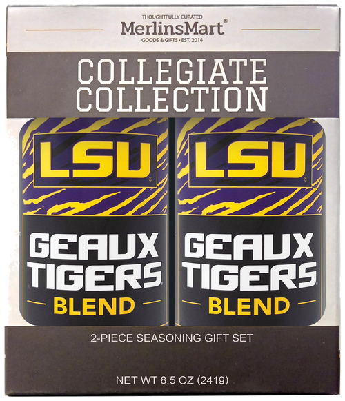 MerlinsMart Geaux Tigers Blend 2-count gift box, LSU officially licensed BBQ seasoning