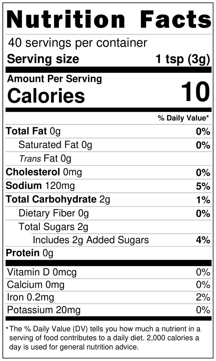 Geaux Tigers Blend nutrition facts