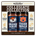 MerlinsMart Auburn Gift Set: Orange & Blue Blend and Tiger Walk Tailgate Rub, officially licensed 2-flavor BBQ seasoning gift box